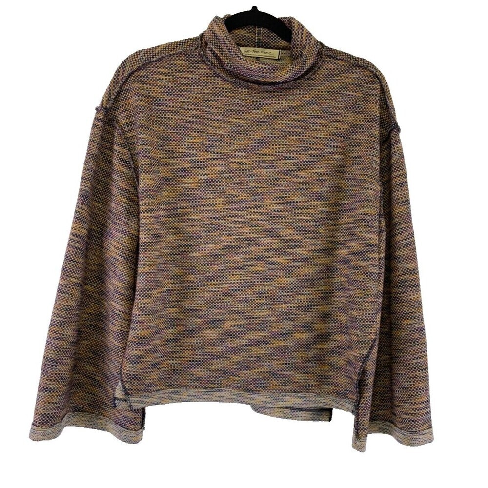We The Free Sunny Days Turtleneck Top Autumn Pearl Combo OB1068106 Womens XS
